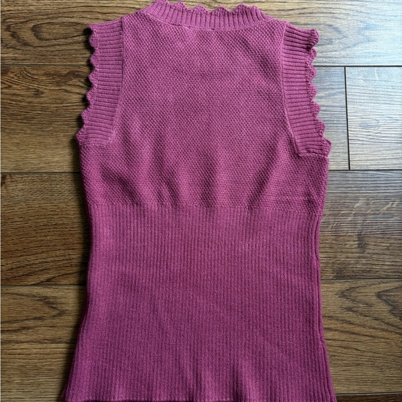 Cyrus Textured Sleeveless Sweater Mauve Wood Size XS - Picture 4 of 4